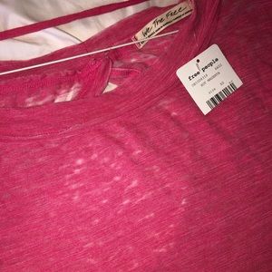 Free People Hot Magenta Viola Open Back Top